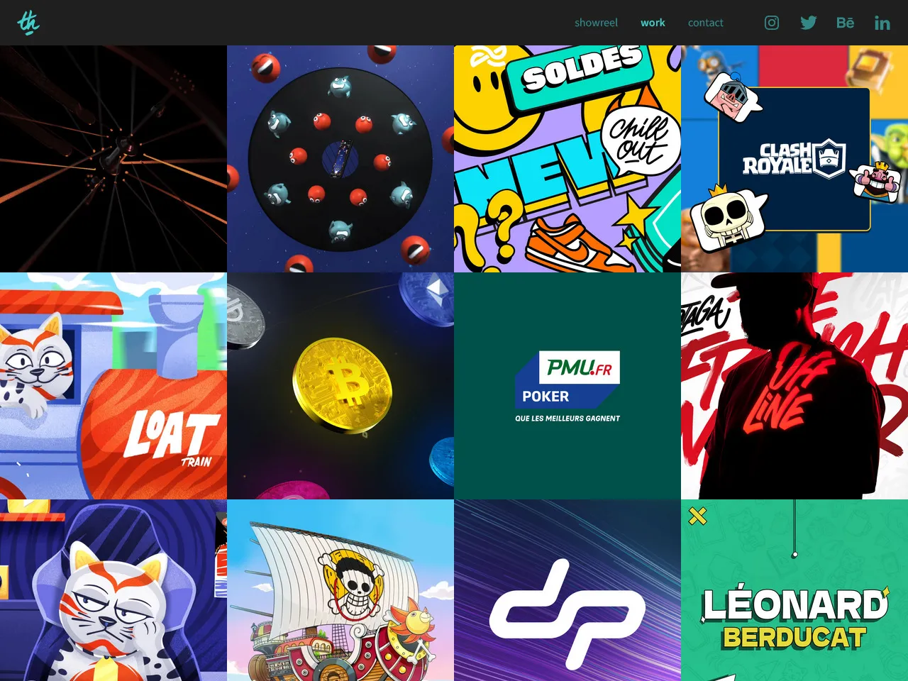 Page d'accueil du portfolio de Thommy, visible sur thommyart.fr
